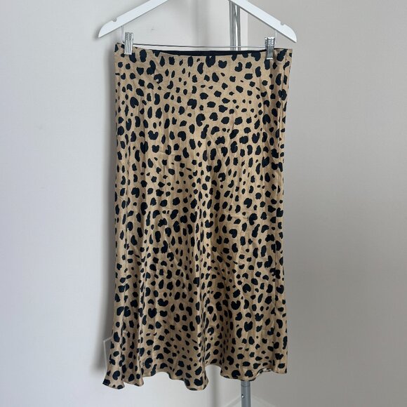 Réalisation Par “Naomi” Leopard Print Silk Midi Skirt (Size XL) - Picture 1 of 3
